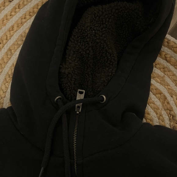 THICK & WARM Carhartt Zip Up Jacket Black - Picture 2 of 3